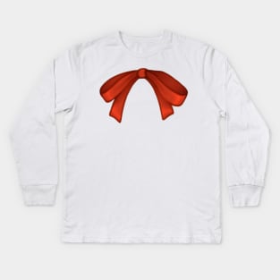 Orange Bow Kids Long Sleeve T-Shirt